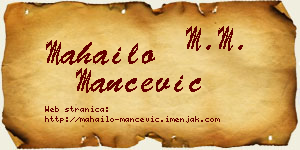 Mahailo Mančević vizit kartica